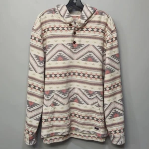 Faherty Mens Large Sweater Hoodie Pullover Flannel Pacific Aztec Western Pockets - Picture 1 of 9