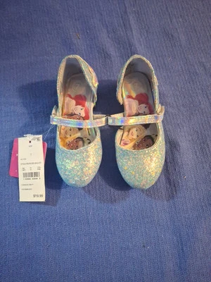 Disney Toddler Girl's Size 7 Princess Ballet Heel Shoes Silver - Image 1 of 4