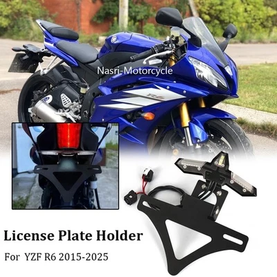 Держатель заднего номерного знака светодиодные фонари задние аккуратные комплекты для Yamaha YZF R6 2015-2025 - Изображение 1 из 4