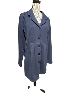 Chaqueta elástica plisada azul acero brezo Sahalie grande excelente Foto 1 de 4