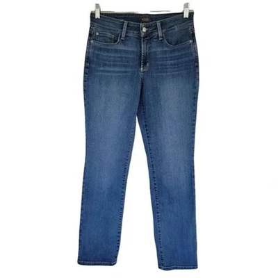 NYDJ Marilyn Straight Jeans Blue Denim Womens Size 6 Stretch Mid Rise Classic - Image 1 of 4
