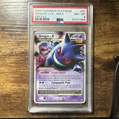 2009 POKEMON PLATINUM ARCEUS #97 GENGAR LV.X-HOLO PSA 8 (regrade 9?) - Image 1 of 4