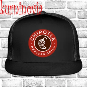 Chipotle Mexican Grill Black Trucker Hat Cap Adult Size - Picture 1 of 5