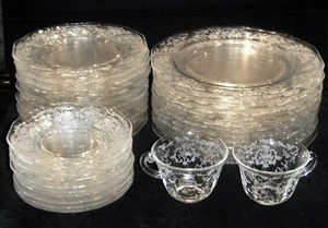 Vintage Fostoria "Navarre" Etched Clear Crystal Dinnerware & Serving Ware - Picture 1 of 81