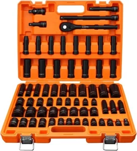 Juego de dados de impacto Master de 1/2", 65 piezas, con adaptadores y mango de - Picture 1 of 6