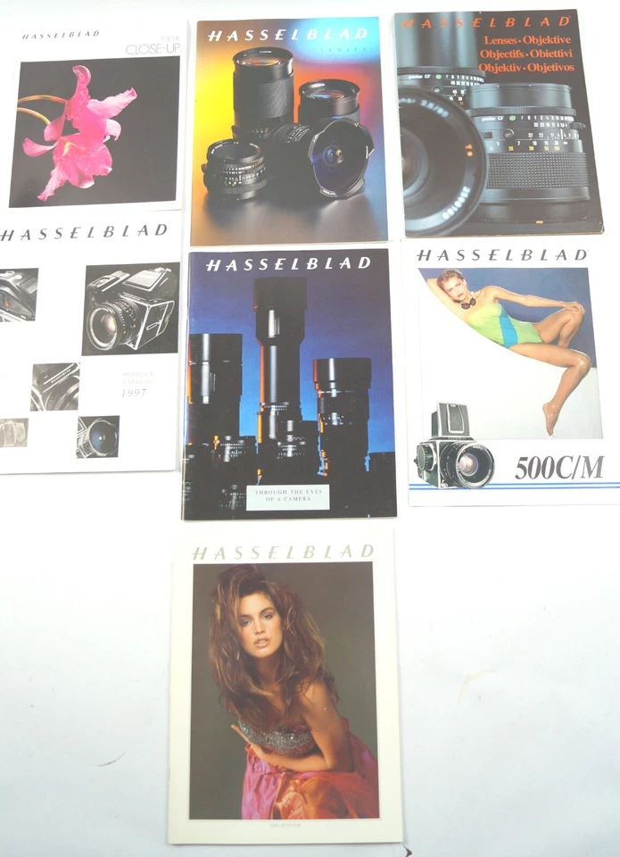 LOTE (7) Folletos Folletos Hasselblad Modelos 500CM Cindy Crawford Años 90 De Colección C241 Foto 1 de 4