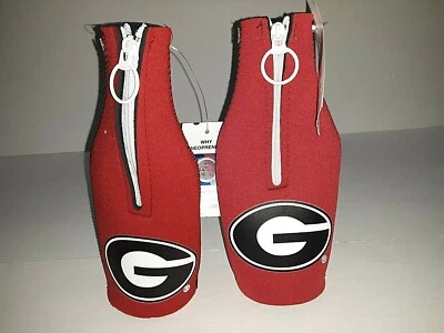 Georgia Bulldogs Zip - Up  Bottle Koozie ( set of two ) - Image 1 of 3