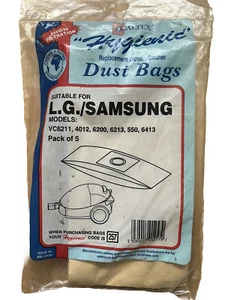 5 Pack Of Qualtex Vacuum Dust Bags For LG / Samsung VC6211 4012 6200 6213 550….. - Picture 1 of 2