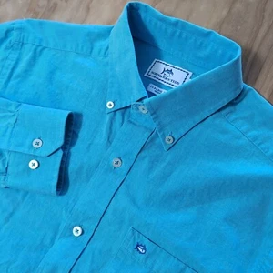 NEW Southern Tide Shirt Mens Sm Classic Fit Aqua Blue Button Down L/S Pocket - Picture 1 of 7