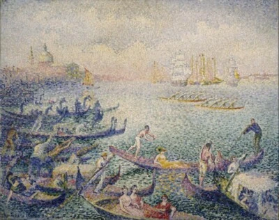 Regatta in Venice 1898 Henri Edmond Cross Neo-Impressionist Pointillism Print - Image 1 of 2