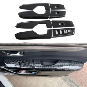 Carbon Fiber Window Switch Panel + Armrest Cover Trim For Honda CR-V CRV 2023 24 - Picture 1 of 10