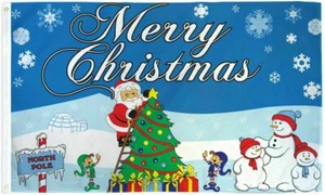 Merry Christmas Flag 3x5ft Holiday House Flag Seasonal Decor Christmas Flag - Picture 1 of 4