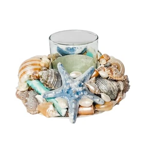 Handcrafted Coastal Shell Hurricane - Picture 1 of 5