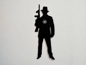 American Mafia Tommy's Gun Silhouette - Wandhaken / Kleiderhaken / Schlüsselaufhänger - Bild 1 von 3