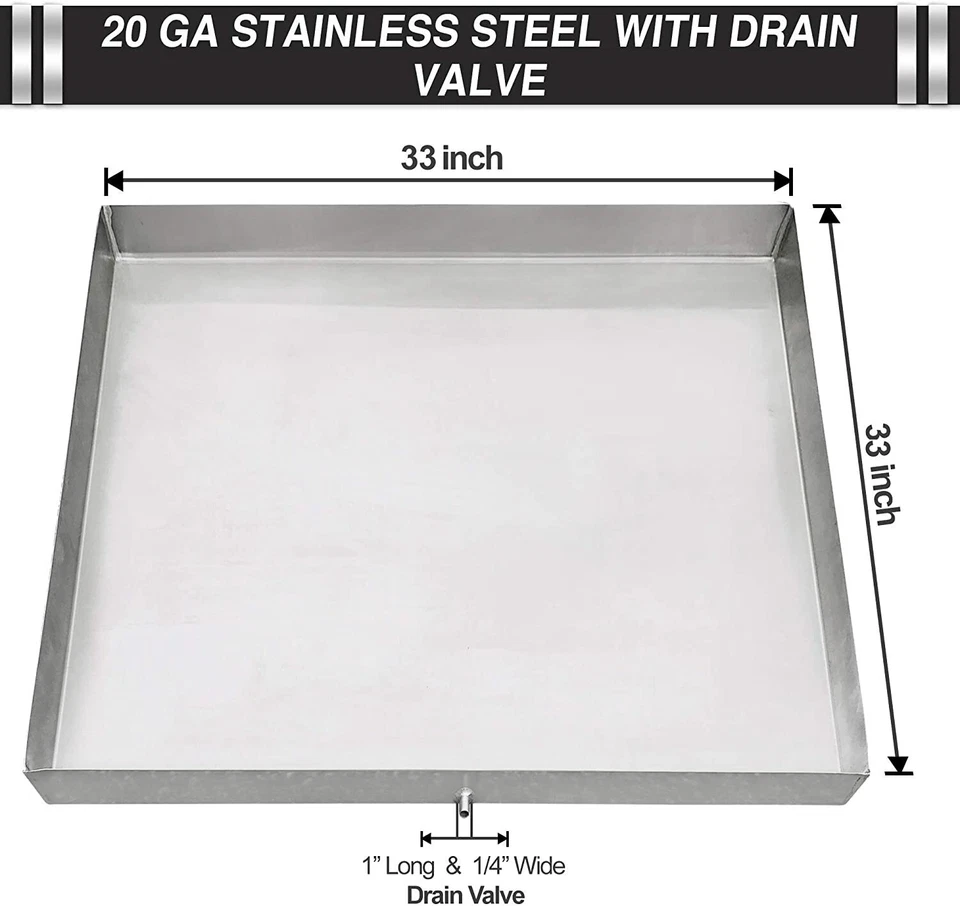 Stainless Steel Washing Machine Drip Pan Tray - Drain Hole Hose Adapter Custom  - Image 1 of 1