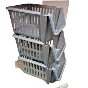 Set of 3 Stackable Storage Basket - Picture 1 of 3