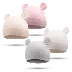 Newborn Baby Girls Hospital Hat Thick Cute Bear Ear Cotton Baby Boy Beanie fo... - Picture 1 of 6