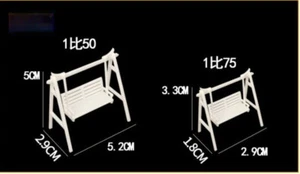 2PC Swing Chair HO/OO 1:50 1:75 Scale Garden Scenes Miniatures Sand Table Model - Picture 1 of 8