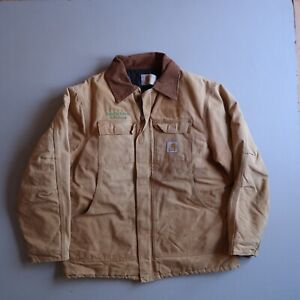 VTG Carhartt Work jacket duck Canvas Mens XL insulated quilt lined Brown Fade