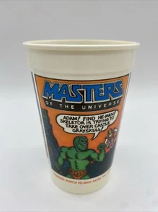 Taza de plástico Burger King Motu Masters of the Universe 1985 con daños laterales - Imagen 1 de 7