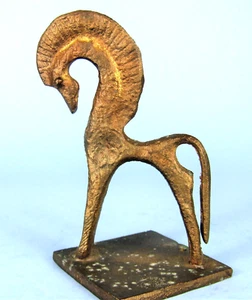 FIGURA ESTILO FRED WEINBERG CABALLO ETRUSCO DE BRONCE 3,75" MODERNO MEDIADOS DE SIGLO - Imagen 1 de 7