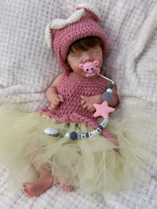 Muñeca bebé de silicona maciza de cuerpo completo de 18 pulgadas hecha a mano muñeca niña recién nacida cabello enraizado - Imagen 1 de 15