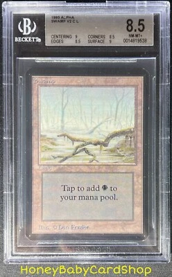 MTG Limited Edition Alpha 1993 Swamp (A) BGS 8.5Q++ (Baby Quad++) NM/MT+ 93/94 - Image 1 of 4