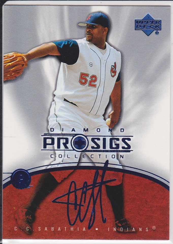 C.C. Tarjeta de béisbol SABATHIA Upper Deck PRO AUTO SIGS Indians CC New York Yankees Foto 1 de 2