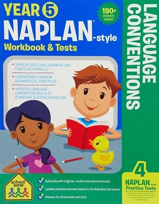2021 Year 5 Naplan Style Workbook Tests Language Conventions Book School Zone - Image 1 of 3