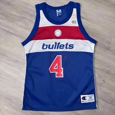 Camiseta autêntica Chris Webber Washington Bullets Champion 40 Wizards 1996-97 50 - Imagem 1 de 4