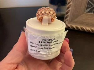Bp A Life Well Lived Rbp8630 Size 6 Smokey topaz Cz On rose gold Ring sz 6 - Picture 1 of 2