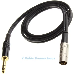 1M 6.35MM JACK TO 5 PIN DIN PLUG B&O NAIM AUDIO CABLE LEAD STEREO DJ AMPLIFIER - Picture 1 of 5