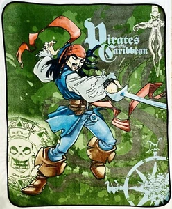 Pirates of the Caribbean Jack Sparrow Large Throw Blanket 48 X 60 - Picture 1 of 2