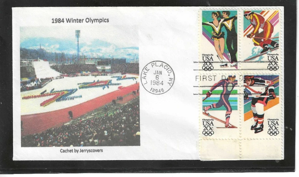WINTER OLYMPICS SE-TENANT BLOCK 1984 LAKE PLACID, NY JERRY'S COVERS ONLY 1 MADE - Image 1 of 1