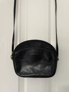 Vintage Oroton Women Black Cowhide Leather Crossbody Adjustable Strap Bag - Picture 1 of 20