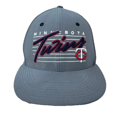 Minnesota Twins Hat Cap Stretch Fit Size S/M Gray Performance MLB Baseball Adult - Image 1 of 4