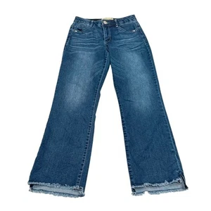Democracy Ab Technology Jeans Cropped Raw Hem Medium Wash Size 2 - Picture 1 of 3