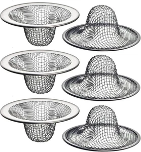 Hair Catcher Strainer Bathroom Tub Drain Hair Catcher Stainless Steel 6 Pack - Picture 1 of 6