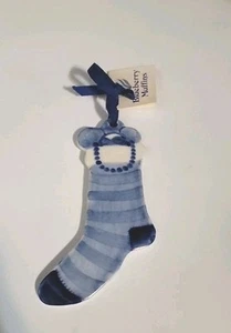 Christmas Ornament Stocking Porcelain Delft Blue Blueberry Muffin Art Pottery - Picture 1 of 3