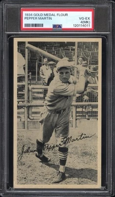 1934 R313A Gold Medal Foods Pepper Martin PSA 4(MK) **Perfect Centering** - Image 1 of 2
