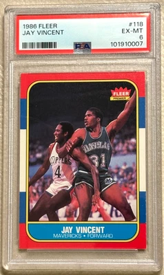 1986-87 Fleer - Jay Vincent #118 PSA 6 - Dallas Mavericks! - Image 1 of 2