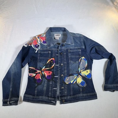 Chaqueta vaquera vintage boho bordada AMI para mujer muy bien hecha talla L Foto 1 de 4
