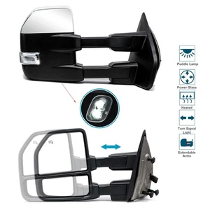 Espejos retrovisores de remolque para Ford F150 07-14 luces intermitentes eléctricas térmicas cromadas izquierda derecha - Imagen 1 de 12