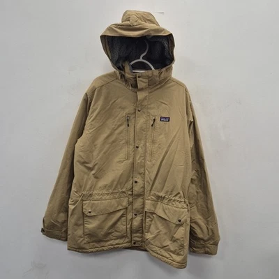 Patagonia Isthmus Water Resistant Sherpa Lined Hooded Beige Outdoor Jacket Large - Image 1 of 4