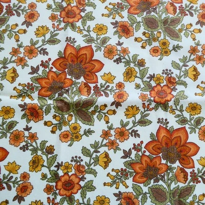 Vintage Waverly New London Cotton Decorator Fabric Remnant 48x20 inch Green Gold - Image 1 of 4