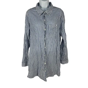 Lauren Ralph Lauren Womens Striped Button-Up Shirt  Size Medium - Picture 1 of 6