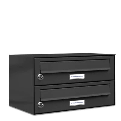2er Premium Briefkasten RAL Farbe 7016 für Außen Wand Postkasten L - Bild 1 von 4