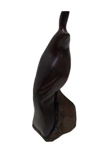 Vintage MCM Teakholz Holz handgefertigt geschnitzt Wachtel Vogel Kunst Statue Figur - Bild 1 von 11