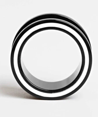 Ear Tunnel Flash Tunnel HuaCan Only Black Silver Line Available In 10mm — 第 1/4 张图片