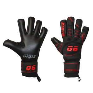 GISIX GRIP CONTROL BASIC GUANTI PORTIERE GARA G130 GOALKEEPER GLOVES Nero Rosso - Foto 1 di 1